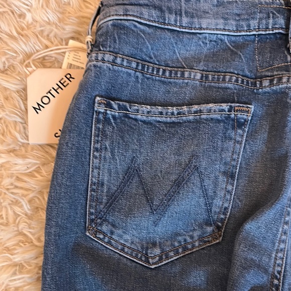 NWT MOTHER the Insider Flood high rise crop denim with stud details - Picture 12 of 13